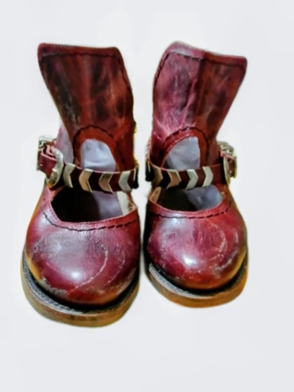 Freebird by Steven Wine Leather Mary Jane Cutout Heeled Boots